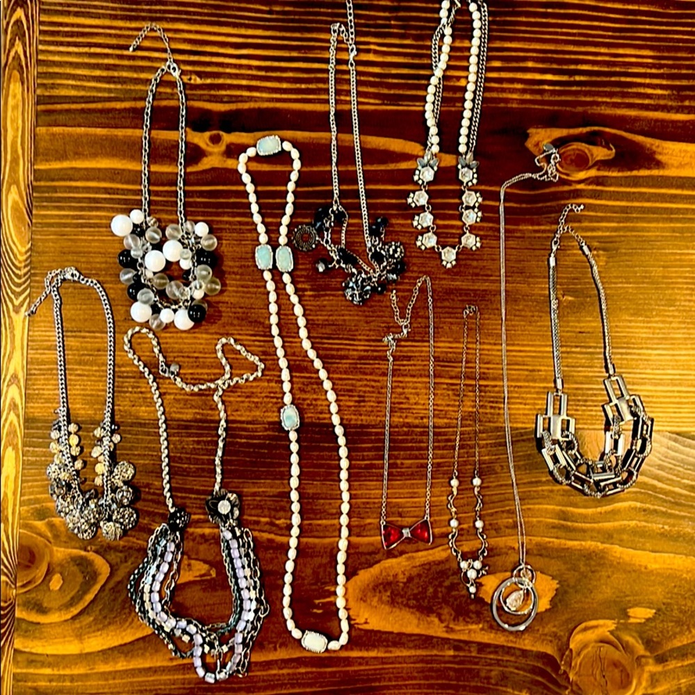 Silver toned necklaces